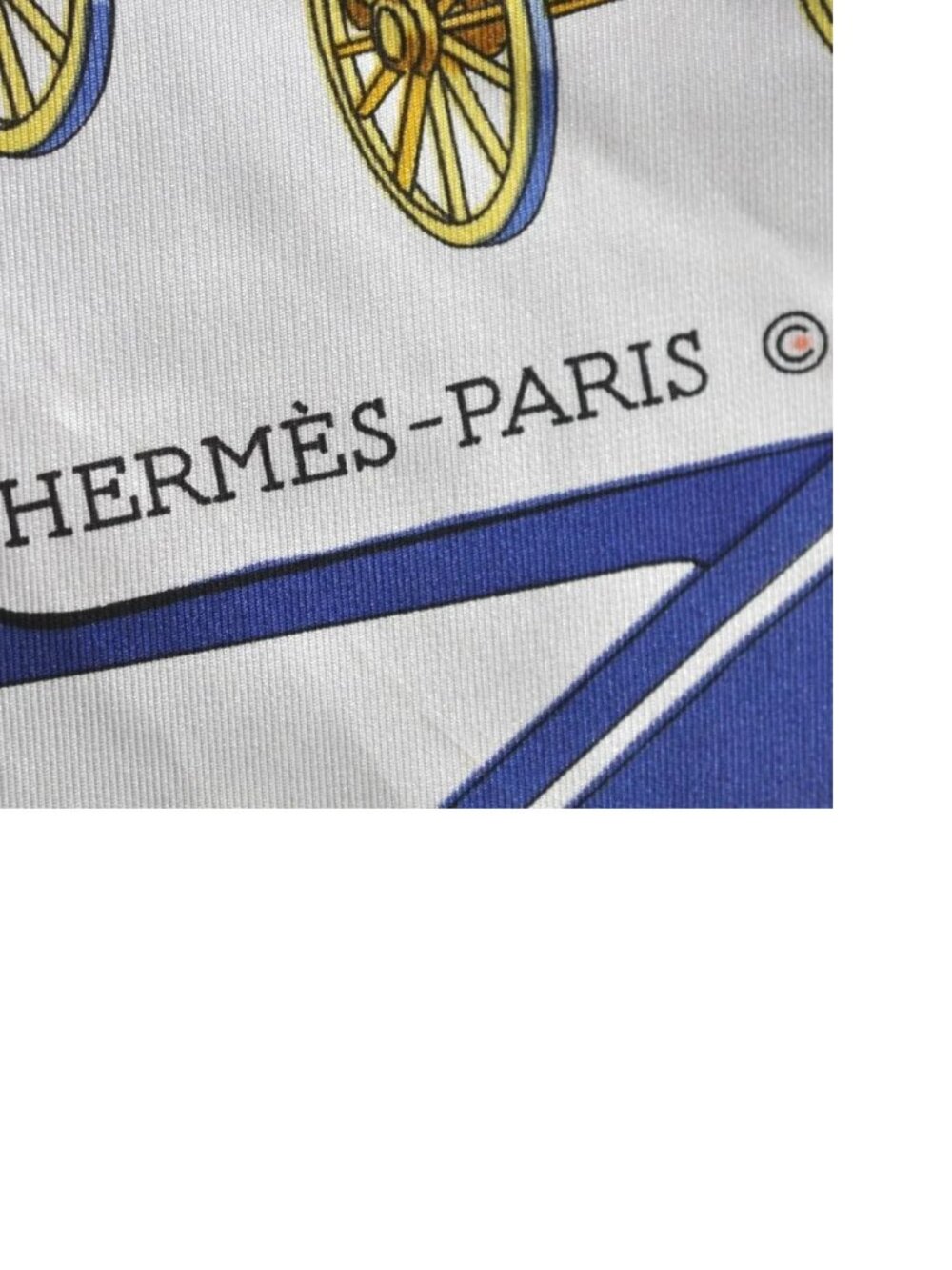 Authentic HERMES Carre 90 Scarf "CARROSSERIE" Silk Blue - Picture 9 of 9